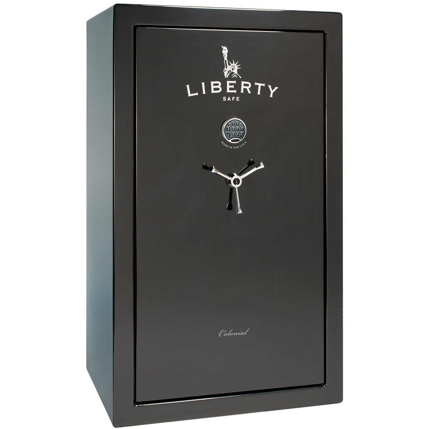 Colonial Series | Level 4 Security | 75 Minute Fire Protection | 30 PRO FLEX | DIMENSIONS: 60.5"(H) X 36"(W) X 22"(D*) | Black Gloss | Electronic Lock - Closed