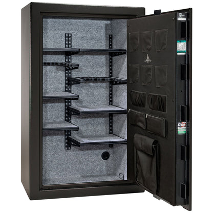 Colonial Series | Level 4 Security | 75 Minute Fire Protection | 30 PRO FLEX | DIMENSIONS: 60.5"(H) X 36"(W) X 22"(D*) | Black Textured | Mechanical Lock - Open