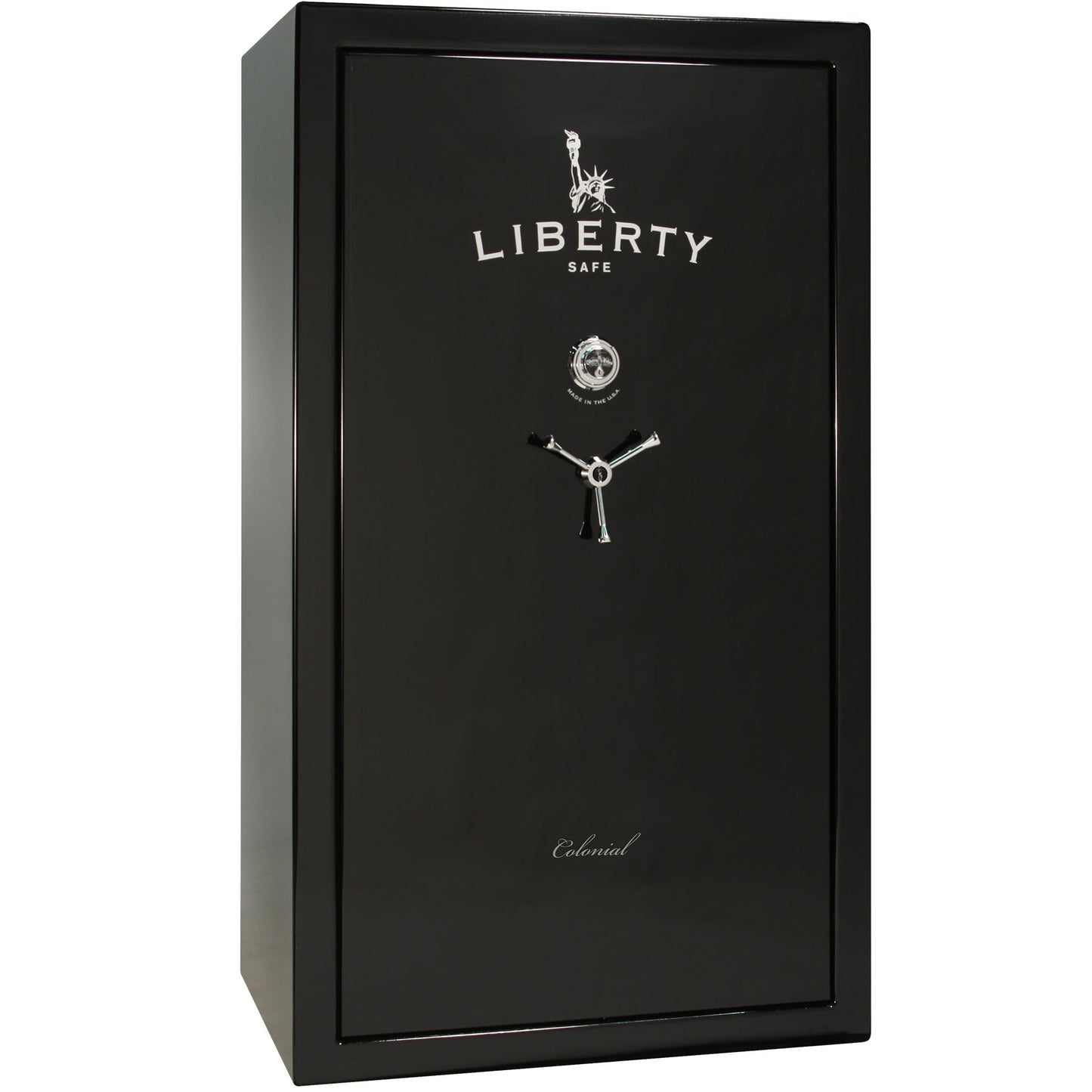 Colonial Series | Level 4 Security | 75 Minute Fire Protection | 50 PRO FLEX | DIMENSIONS: 72.5"(H) X 42"(W) X 27.5"(D*) | Black Gloss | Mechanical Lock - Closed