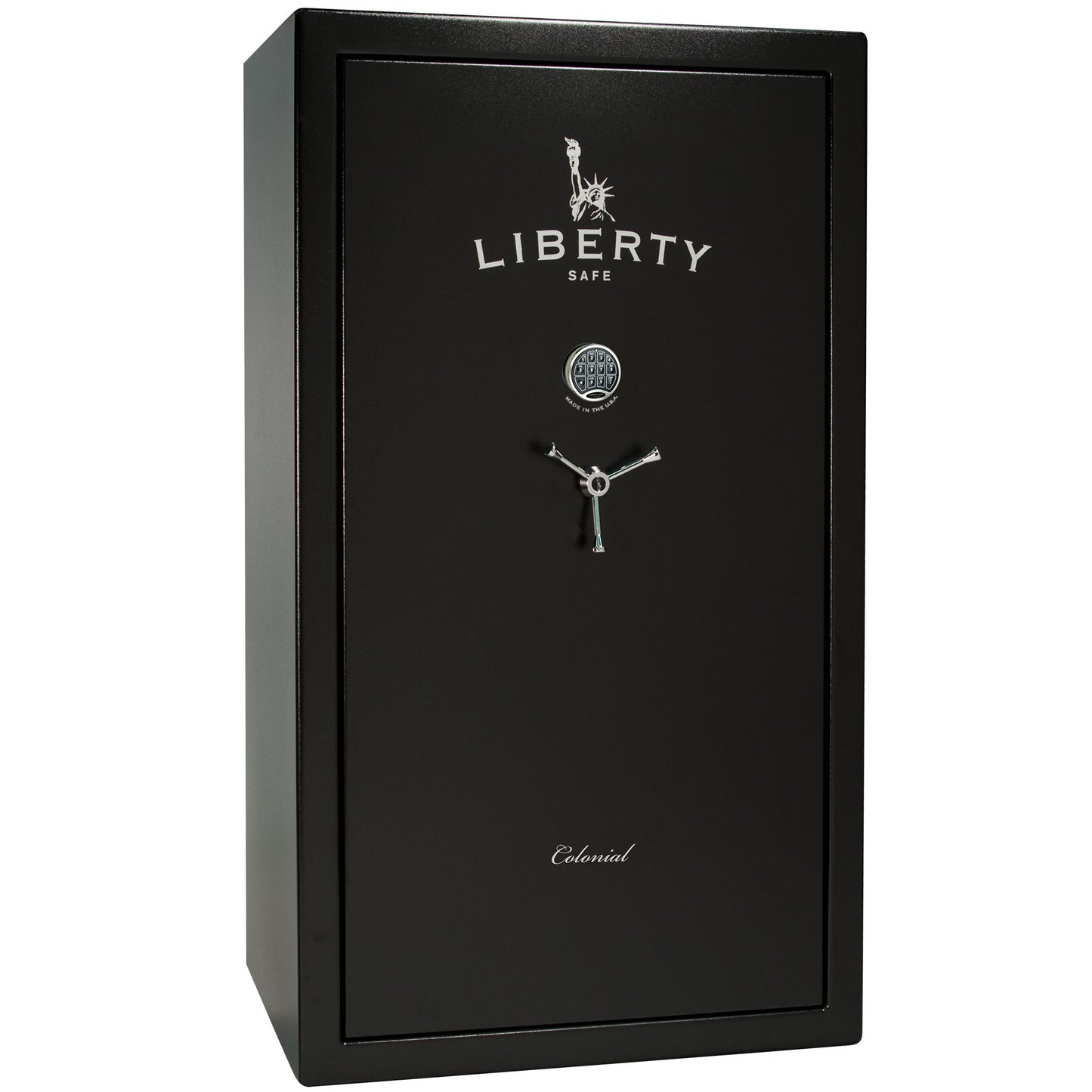 Colonial Series | Level 4 Security | 75 Minute Fire Protection | 50 PRO FLEX | DIMENSIONS: 72.5"(H) X 42"(W) X 27.5"(D*) | Black Textured | Electronic Lock - Closed