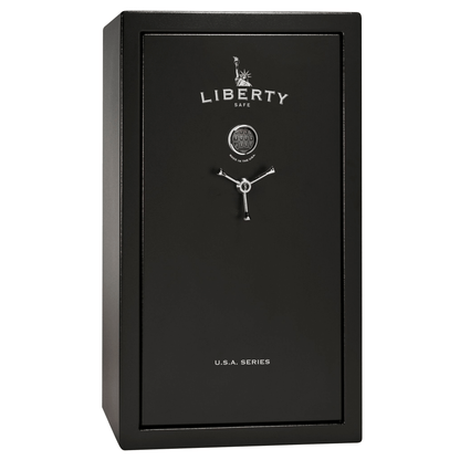 USA Series | Level 3 Security | 60 Minute Fire Rating | 36 | Dimensions: 60.5"(H) x 36"(W) x 22"(D) | Black Textured | Electronic Lock